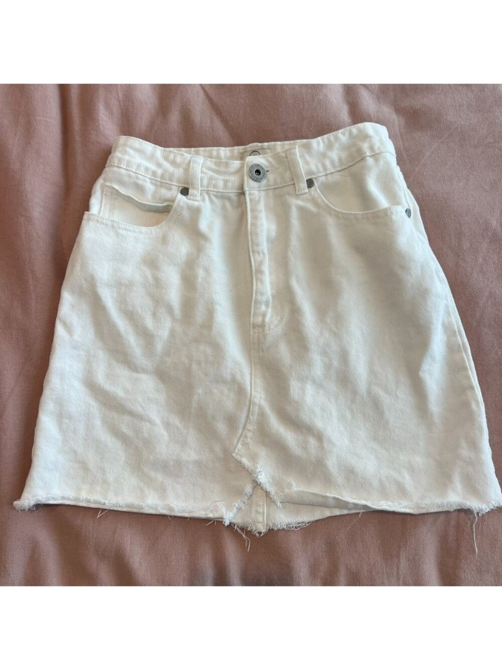 Cotton On White Denim Mini Skirt Size 4